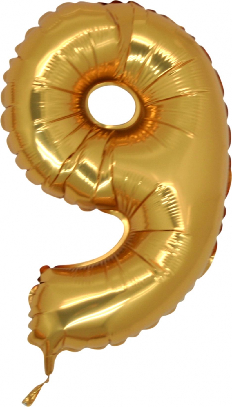 Dokuz rakam altn gold folyo thal kaliteli 14 inc 38 cm folyo balon