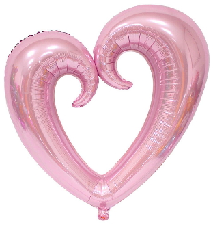 Toz pembe ii bo kalp folyo balon 80 cm