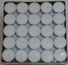 Yuvarlak beyaz tealight mum 50 tane