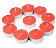 Yuvarlak krmz tealight mum tane